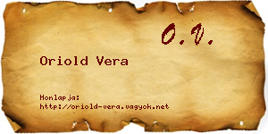 Oriold Vera névjegykártya